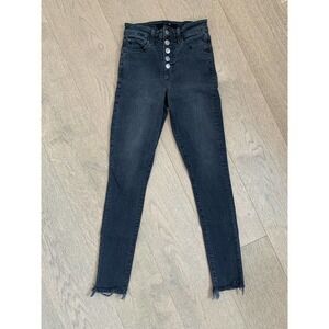 Joe's Black Button Fly High Rise Skinny Jean